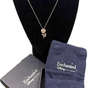 Disney Enchanted Gold Rose Necklace
